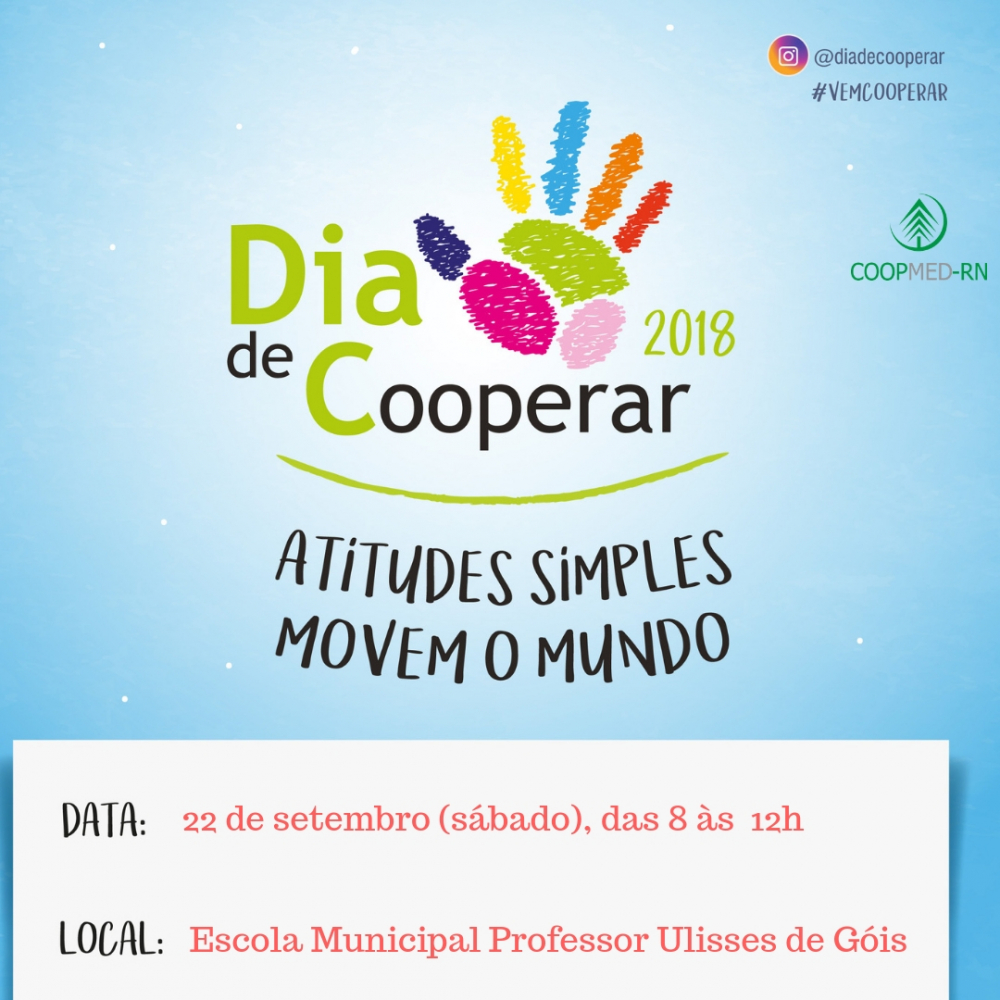 Cooperativas de Saúde do RN celebram o Dia de Cooperar no sábado (22)